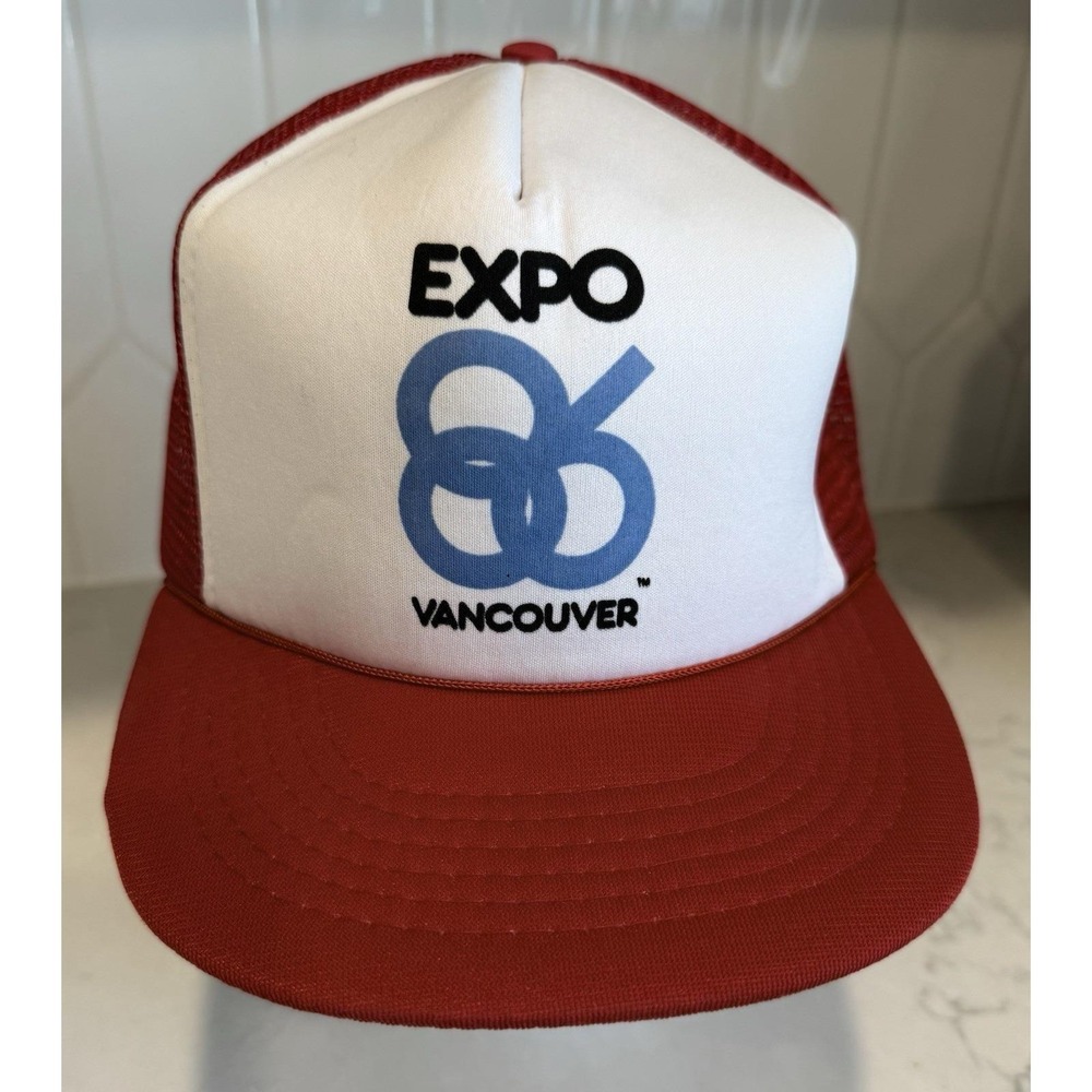 Vintage Expo 86 Vancouver Cap World Fair Logo Mesh Snapback‎ Trucker Hat